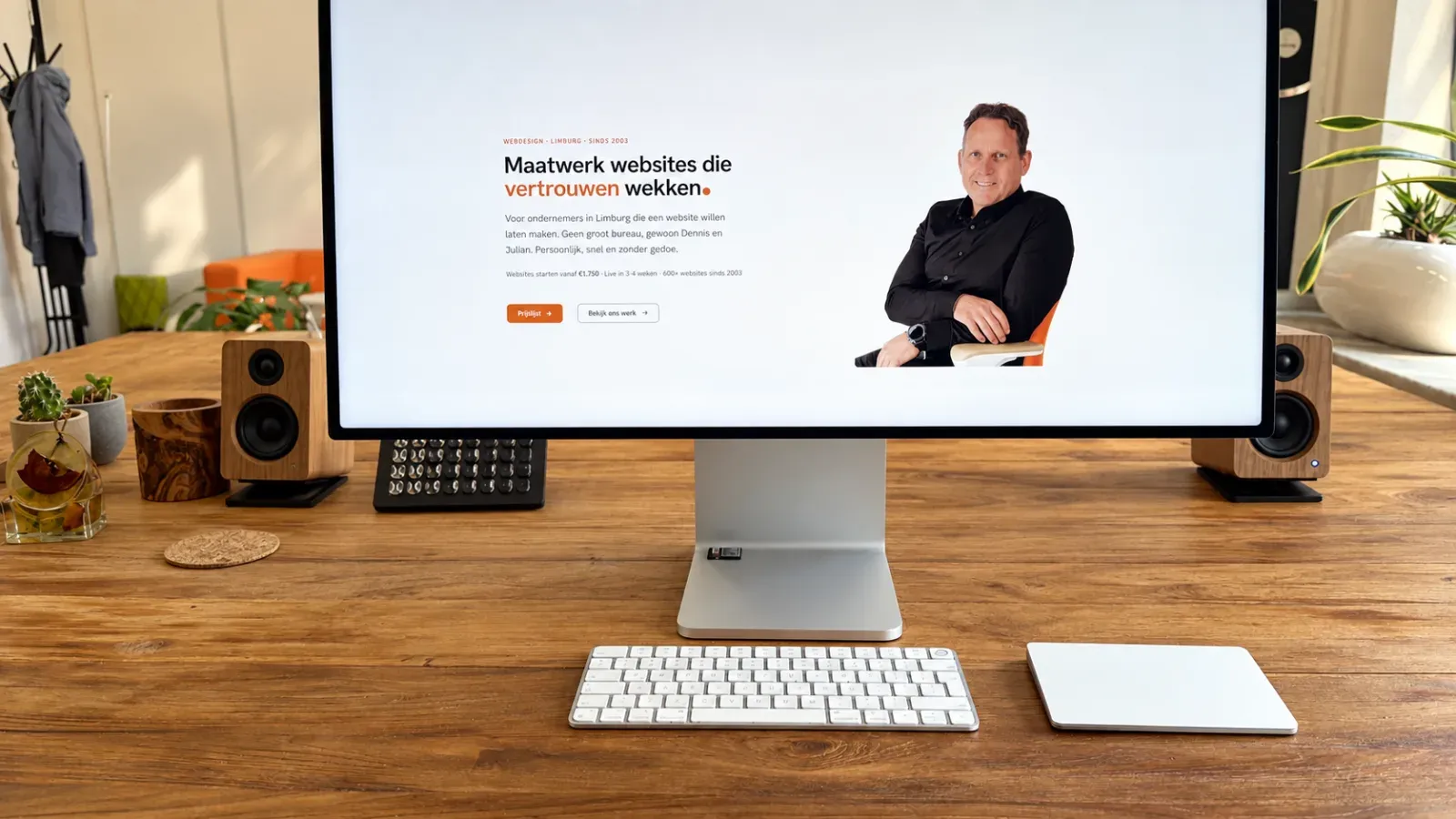 Een website van Globeview op het scherm