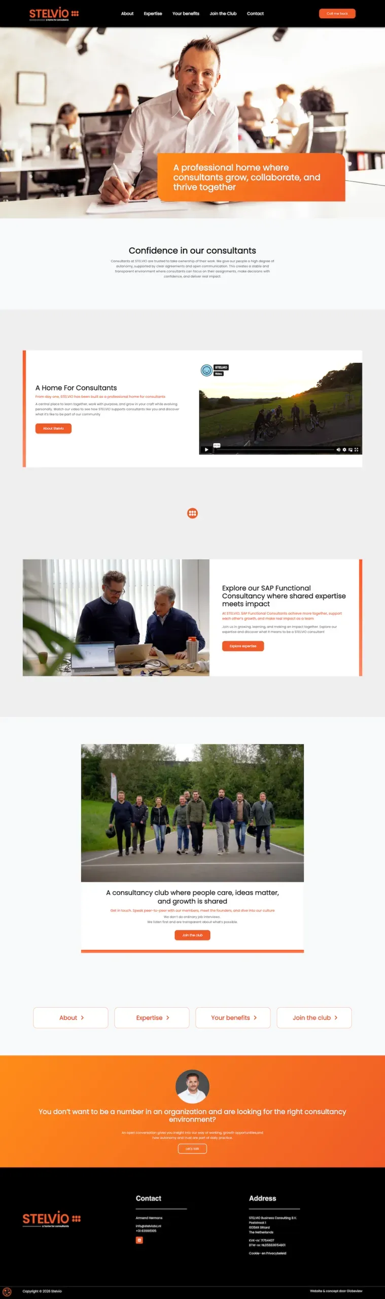 De volledige website van Club STELVIO